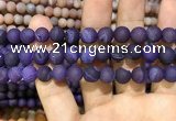 CAA1421 15.5 inches 10mm round matte druzy agate beads