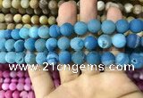 CAA1423 15.5 inches 10mm round matte druzy agate beads