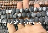 CAA1425 15.5 inches 10mm round matte druzy agate beads