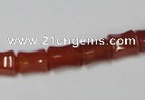 CAA143 15.5 inches 8*10mm bamboo shape red agate gemstone beads