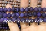 CAA1436 15.5 inches 12mm round matte druzy agate beads