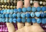 CAA1438 15.5 inches 12mm round matte druzy agate beads