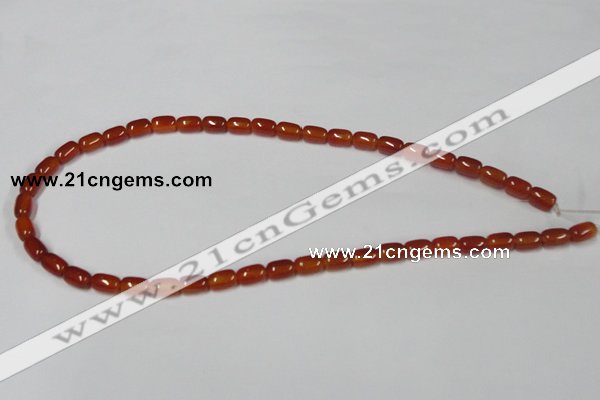 CAA144 15.5 inches 6*9mm drum red agate gemstone beads