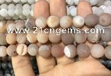 CAA1448 15.5 inches 14mm round matte druzy agate beads