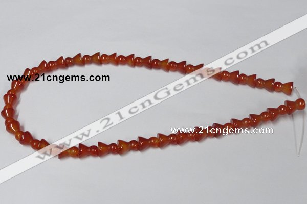 CAA145 15.5 inches 9*12mm bell shape red agate gemstone beads