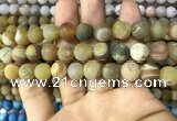 CAA1450 15.5 inches 14mm round matte druzy agate beads