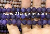 CAA1451 15.5 inches 14mm round matte druzy agate beads