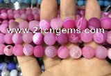 CAA1452 15.5 inches 14mm round matte druzy agate beads