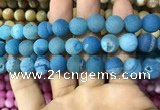 CAA1453 15.5 inches 14mm round matte druzy agate beads