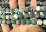 CAA1454 15.5 inches 14mm round matte druzy agate beads