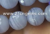 CAA1462 15.5 inches 9mm faceted round blue lace agate beads