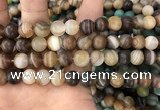 CAA1478 15.5 inches 12mm round matte banded agate beads wholesale