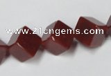 CAA148 15.5 inches 10*10mm cube red agate gemstone beads