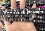 CAA1480 15.5 inches 6mm round matte banded agate beads wholesale