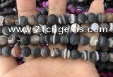 CAA1482 15.5 inches 10mm round matte banded agate beads wholesale