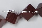 CAA149 15.5 inches 12*12mm cube red agate gemstone beads