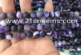 CAA1495 15.5 inches 6mm round matte banded agate beads wholesale