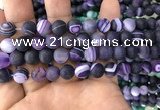 CAA1497 15.5 inches 10mm round matte banded agate beads wholesale