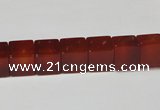 CAA150 15.5 inches 8*8mm cube red agate gemstone beads