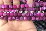 CAA1502 15.5 inches 10mm round matte banded agate beads wholesale