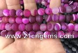 CAA1503 15.5 inches 12mm round matte banded agate beads wholesale