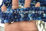 CAA1505 15.5 inches 6mm round matte banded agate beads wholesale