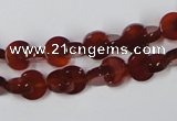 CAA151 15.5 inches 8*8mm curved moon red agate gemstone beads