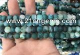 CAA1510 15.5 inches 6mm round matte banded agate beads wholesale