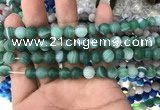 CAA1515 15.5 inches 6mm round matte banded agate beads wholesale