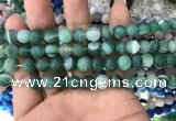 CAA1516 15.5 inches 8mm round matte banded agate beads wholesale