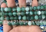 CAA1518 15.5 inches 12mm round matte banded agate beads wholesale