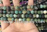 CAA1521 15.5 inches 8mm round matte banded agate beads wholesale