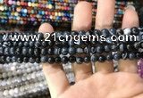 CAA1542 15.5 inches 4mm round banded agate beads wholesale