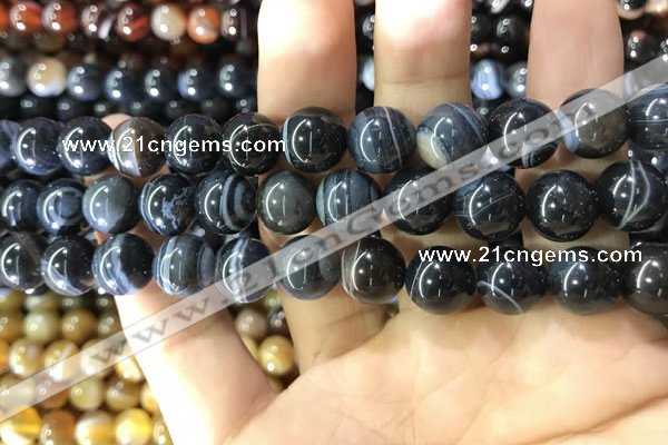 CAA1546 15.5 inches 12mm round banded agate beads wholesale