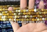 CAA1548 15.5 inches 4mm round banded agate beads wholesale