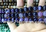 CAA1557 15.5 inches 10mm round banded agate beads wholesale