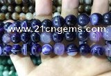 CAA1558 15.5 inches 12mm round banded agate beads wholesale