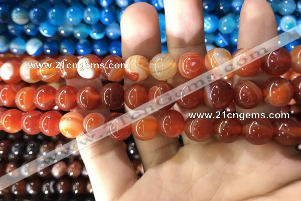 CAA1569 15.5 inches 10mm round banded agate beads wholesale