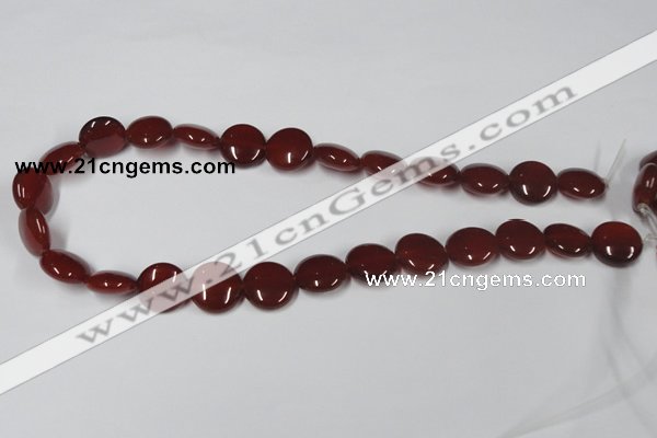 CAA157 15.5 inches 15mm flat round red agate gemstone beads