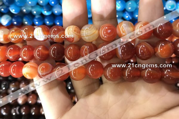 CAA1570 15.5 inches 12mm round banded agate beads wholesale