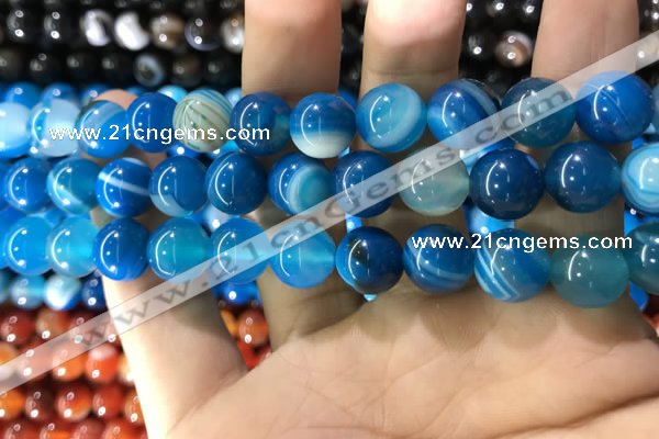 CAA1576 15.5 inches 12mm round banded agate beads wholesale