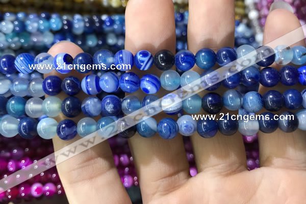 CAA1579 15.5 inches 6mm round banded agate beads wholesale