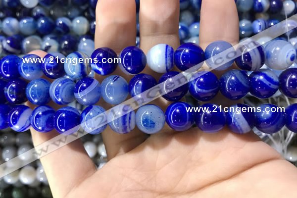 CAA1582 15.5 inches 12mm round banded agate beads wholesale