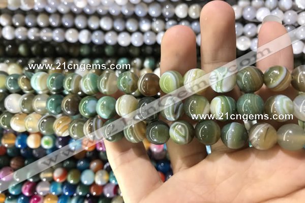 CAA1586 15.5 inches 8mm round banded agate beads wholesale