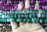 CAA1592 15.5 inches 8mm round banded agate beads wholesale