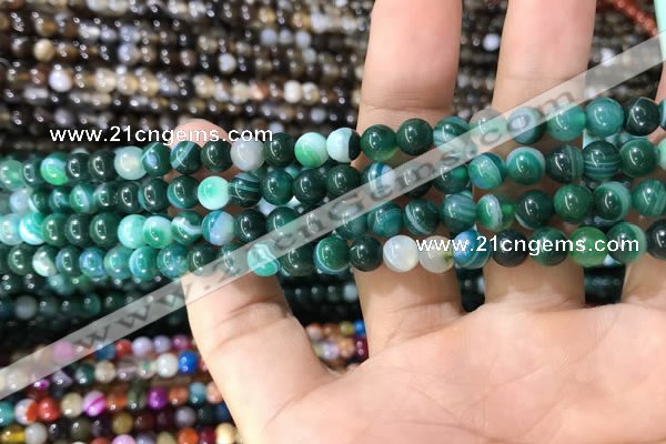 CAA1597 15.5 inches 6mm round banded agate beads wholesale