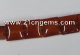 CAA160 15.5 inches 12*12mm square red agate gemstone beads