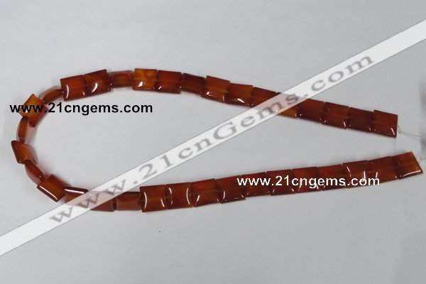 CAA160 15.5 inches 12*12mm square red agate gemstone beads