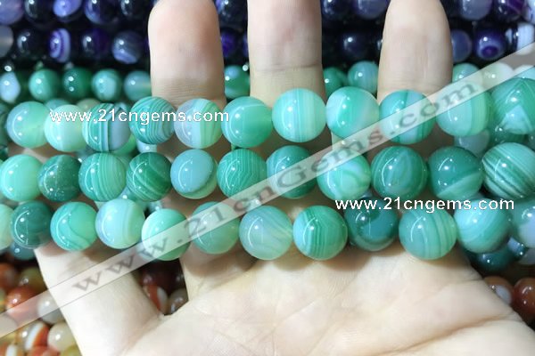 CAA1600 15.5 inches 12mm round banded agate beads wholesale