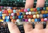 CAA1603 15.5 inches 6mm round banded agate beads wholesale